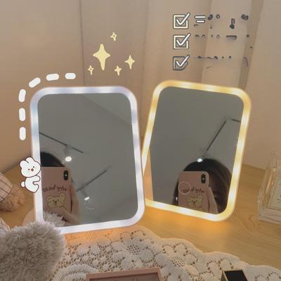 Přenosné skládací LED zrcátko na make-up se světly - Roztomilý japonský styl
