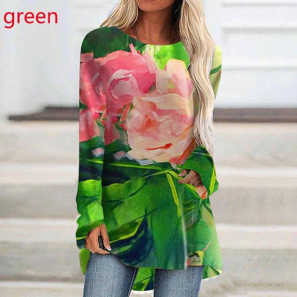 Cheap 2022 Women's New Autumn Long Sleeve Print Personalized Loose