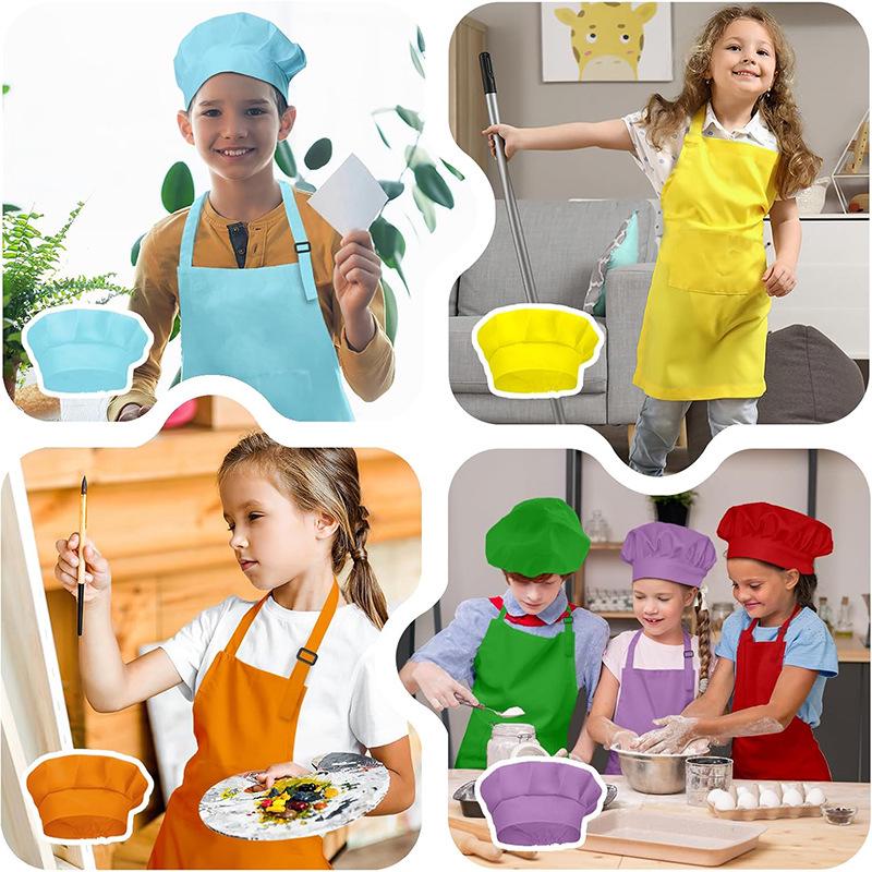 Grembiule Artistico e Cappello da Chef Personalizzati per Bambini con Logo per la Scuola dell'Infanzia
