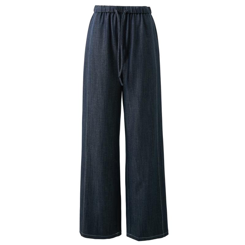 Sancai Women s Faux Denim Wide-Leg Casual Pants