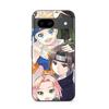 Phone Case - MANIACASE - Google Pixel 8a - TPU Silicone - Kakashi Naruto Sasuke Sakura Pattern - Black
