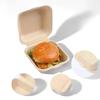 50PCS Food Grade Paper Pulp Dispoable Lunch Box Picnic Food Container Box Fast Food Takeaway Box
