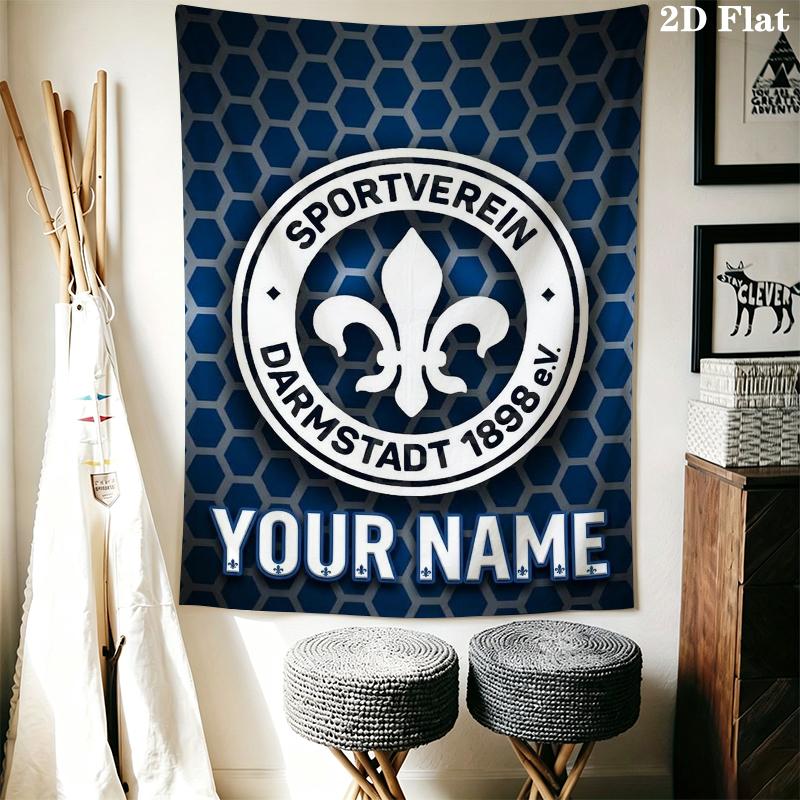 Custom Name VfB Stuttgart Wall Tapestry Aesthetic Wall Hanging Printed Fabric Blanket Decorative Tapestries for Bedroom Living Room Home Decor
