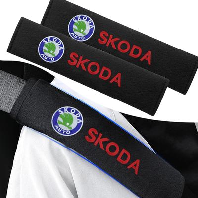 2Pcs Car Safety Belt Shoulder Cover Pad Plush Seat Belt Shoulder For Octavia MK2 MK3 2 3 A7 Fabia Karoq Kodiaq Superb Rapid Kamiq