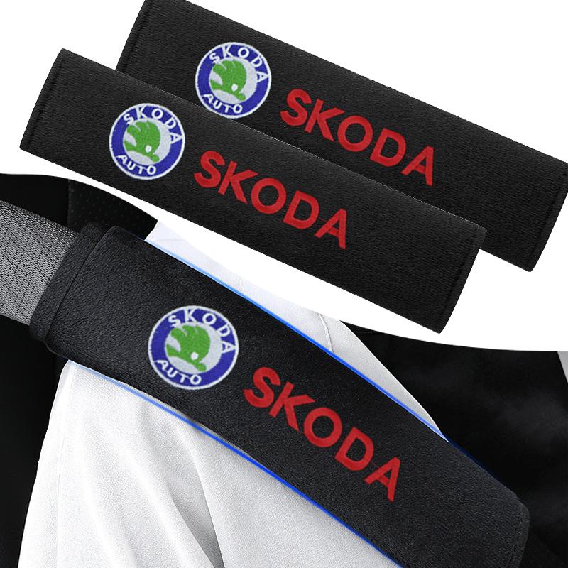 Qjpmd2 For Skoda Octavia MK2 MK3 2 A7 Fabia Karoq Kodiaq Superb Rapid Car Accessories Car Seat Belt Shoulder Pad Protective CoverGoods