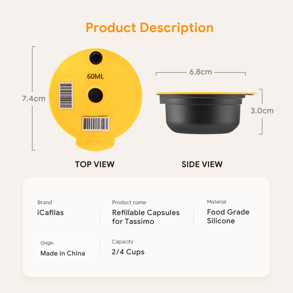 Pro-Bosch Tassimo Kapsle do kávy Opakovaně použitelné kapsle Káva bez kofeinu Kompatibilní Pro kávovar Bos ch Tassimo