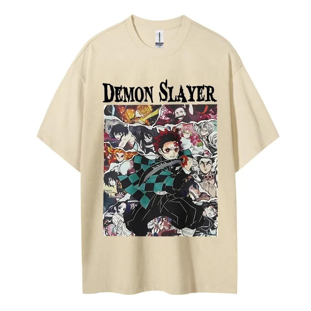 Hot Sale Demon Slayer Japanese Hot-blooded Anime Classic Loose Casual Oversized Short-sleeved Comfortable Soft Cotton Summer New Tee Oversized Top