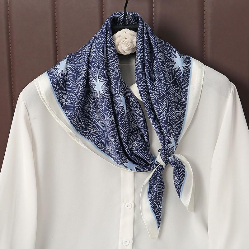 New Luxury Brand Silk Square Plaid Scarf Women Satin Neck Hair Tie Band Soft work neckerchife  NEW Hijab Head Female Foulard