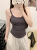 #Early autumn new sweet wind polished U-neck thermal vest slim and thin one-piece with chest pad versatile woman