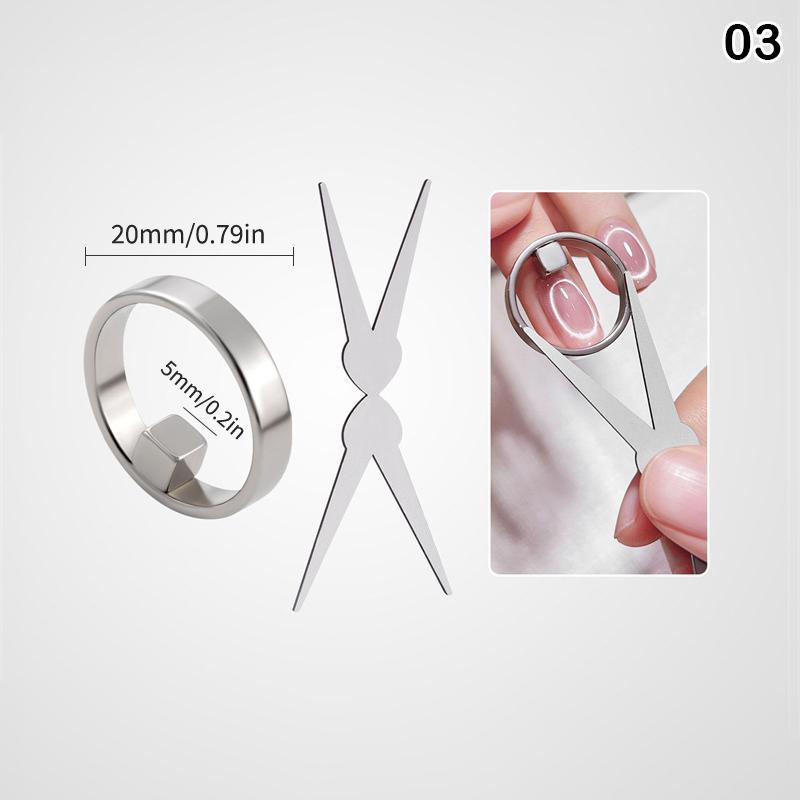 Circular Cat Eye Nail Magnet Strong Nail Art Magnetic Gel Polish With Guide Tool Diy Magnetic Nail Helper Manicure Design