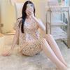 New cotton and silk pajamas women's summer thin two-piece set short-sleeved rayon cotton silk cute loose large size loungewear