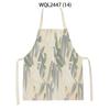 Home Plant Flower Printed Linen Kitchen Apron for Women Home Cooking Baking Waist Bib House Accessories Cleaning Tool Aprons