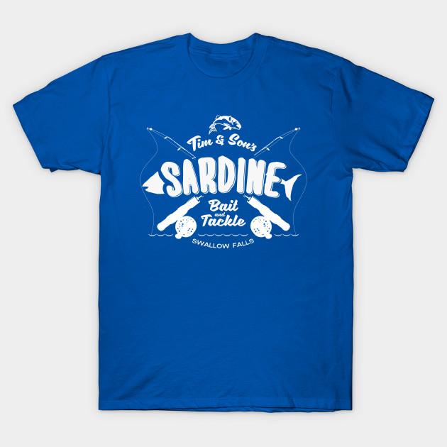 

Men Black Print T-shirt Tim And Sons Sardine Bait And Tackle No-Cut Transfer Paper Print Cotton Tshirt S королевский синий