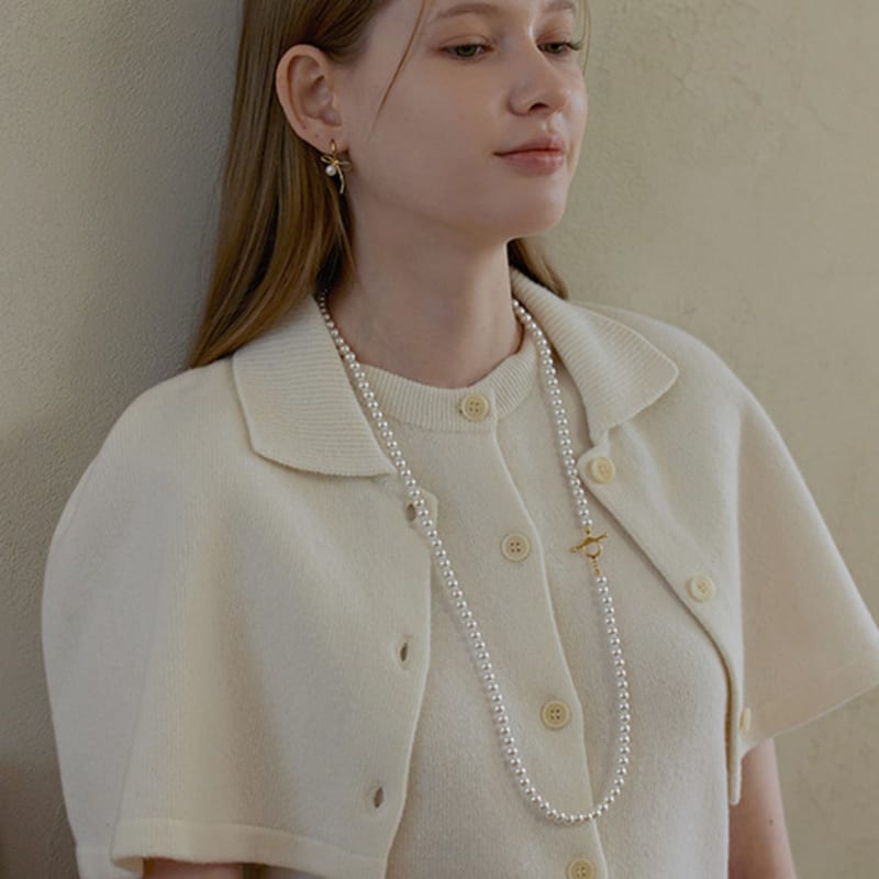 Lewe Toggle-bar long pearl necklace