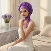 Double Layer Satin Sleeping Cap Solid Color Women Braids Long Curly Hair Night Sleep Cap Large Round Silk Hair Bonnet with Tie Band