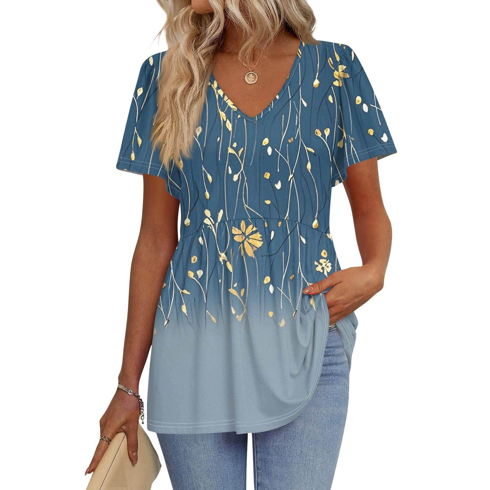 

Женские рубашки с коротким рукавом и оборками, повседневные наряды, модная футболка, топ S