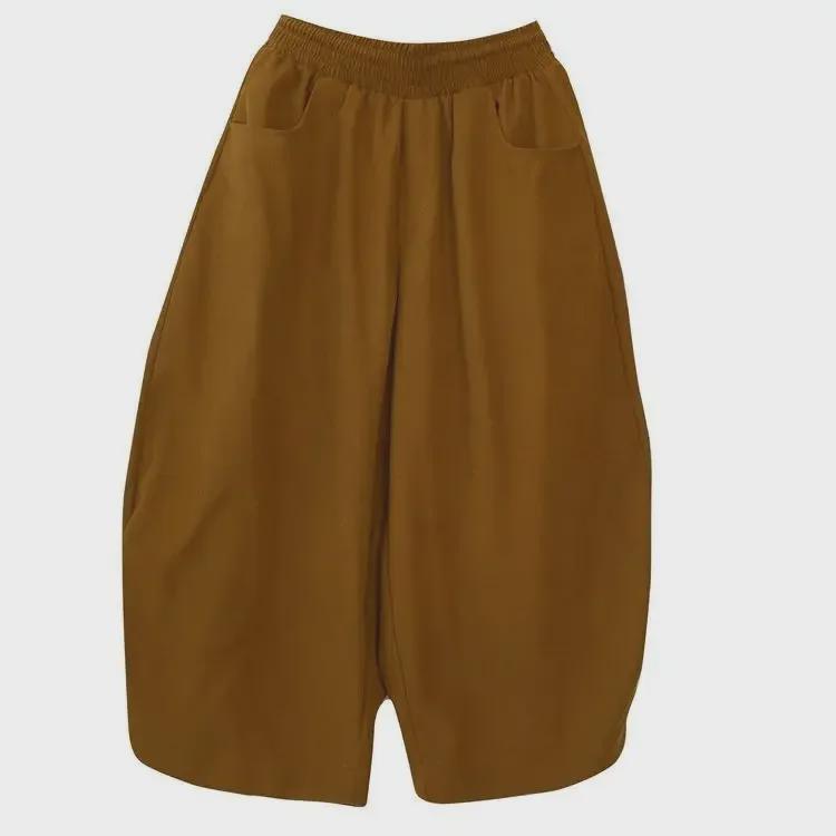 Dámské ležérní banánové kalhoty plus size - Jarní kolekce 2023, Volný devítibodový styl harémového typu se širokými nohavicemi