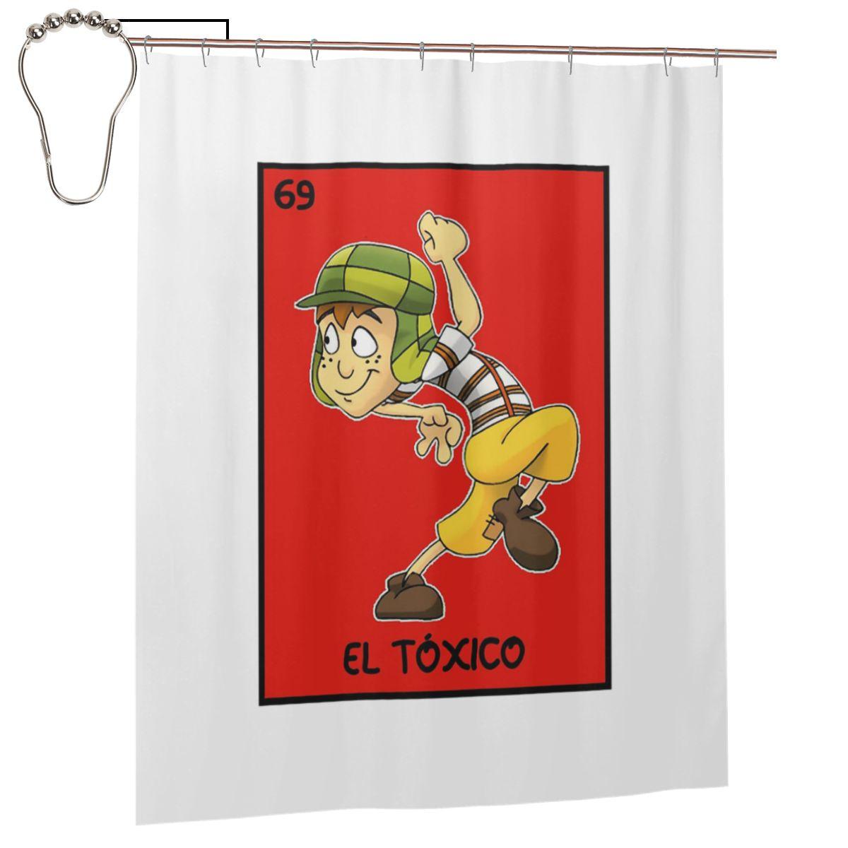 El Toxico - El Chavo Del Ocho Shower Curtain Bathroom Polyester Waterproof Bath Curtains With Hooks W60H190(CM)-1 Pcs