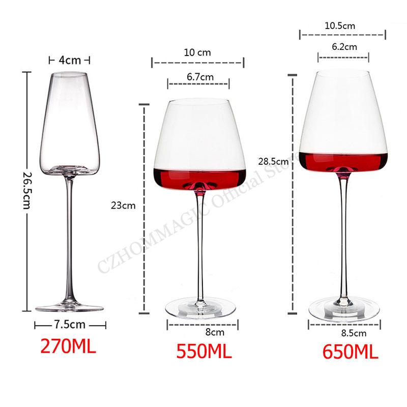 4/2/1Pcs Crystal Goblet Red Wine Glass Cup Kitchen Tool Drinkware Champagne Glasses Bordeaux Burgundy Wedding Square Party Gifts