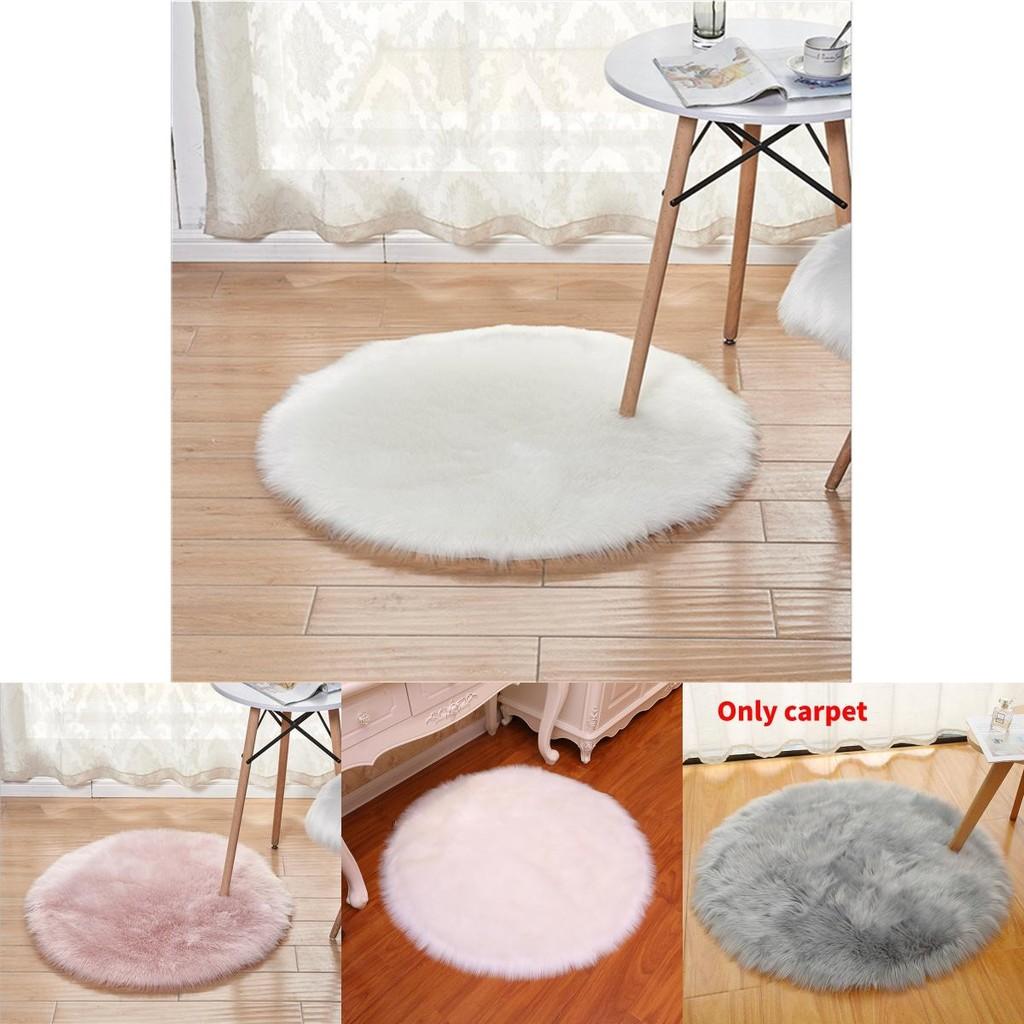 Faux Fur Rug With Machine Washable Circular Design For Bedroom And Living Room Decor