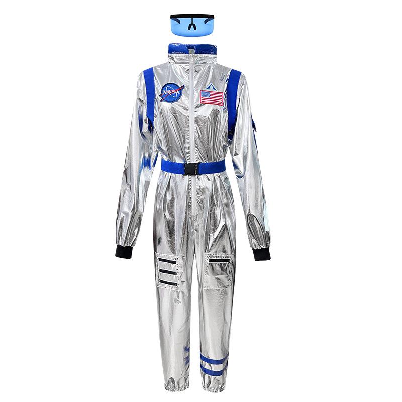 Halloween adult space costume silver spacesuit pilot stray earth party play jumpsuit