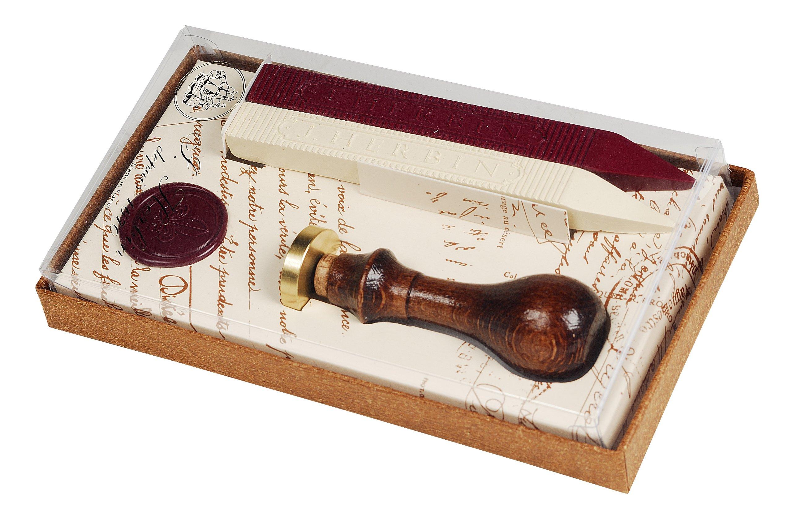 

Herbin Sealing Stamp & Wax Core Set, Lily (1 Stamp, 2 Wax Bottles, 1 Sample, Special Box) [Traditional French Brand Founded in 1670] HERBIN hb46001