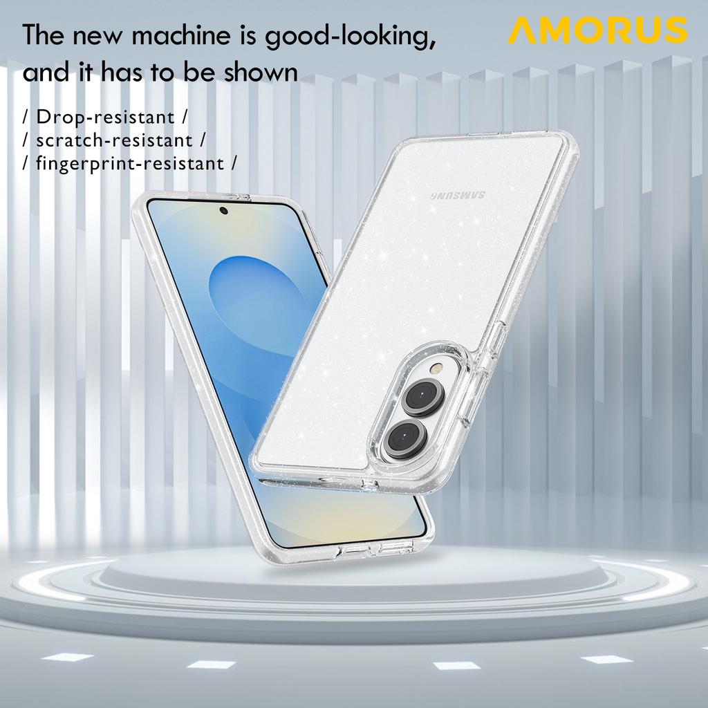 AMORUS For Samsung Galaxy S25 Edge Case Soft TPU Hard PC Back Shockproof Phone Cover