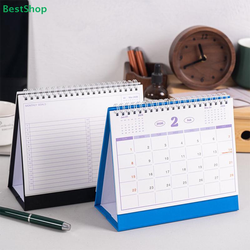 2026 Calendar Simple Book Monthly Daily Planner Scheduler Time Management Home Office Desktop Decoration Standing Calendar