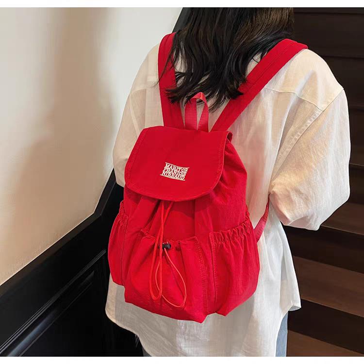 Korean Nylon Canvas Backpack Women's Fashionable Letter Casual Large-capacity Mountain Climbing Bag