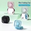 Compact Handheld USB Rechargeable Folding Fan with Mirror