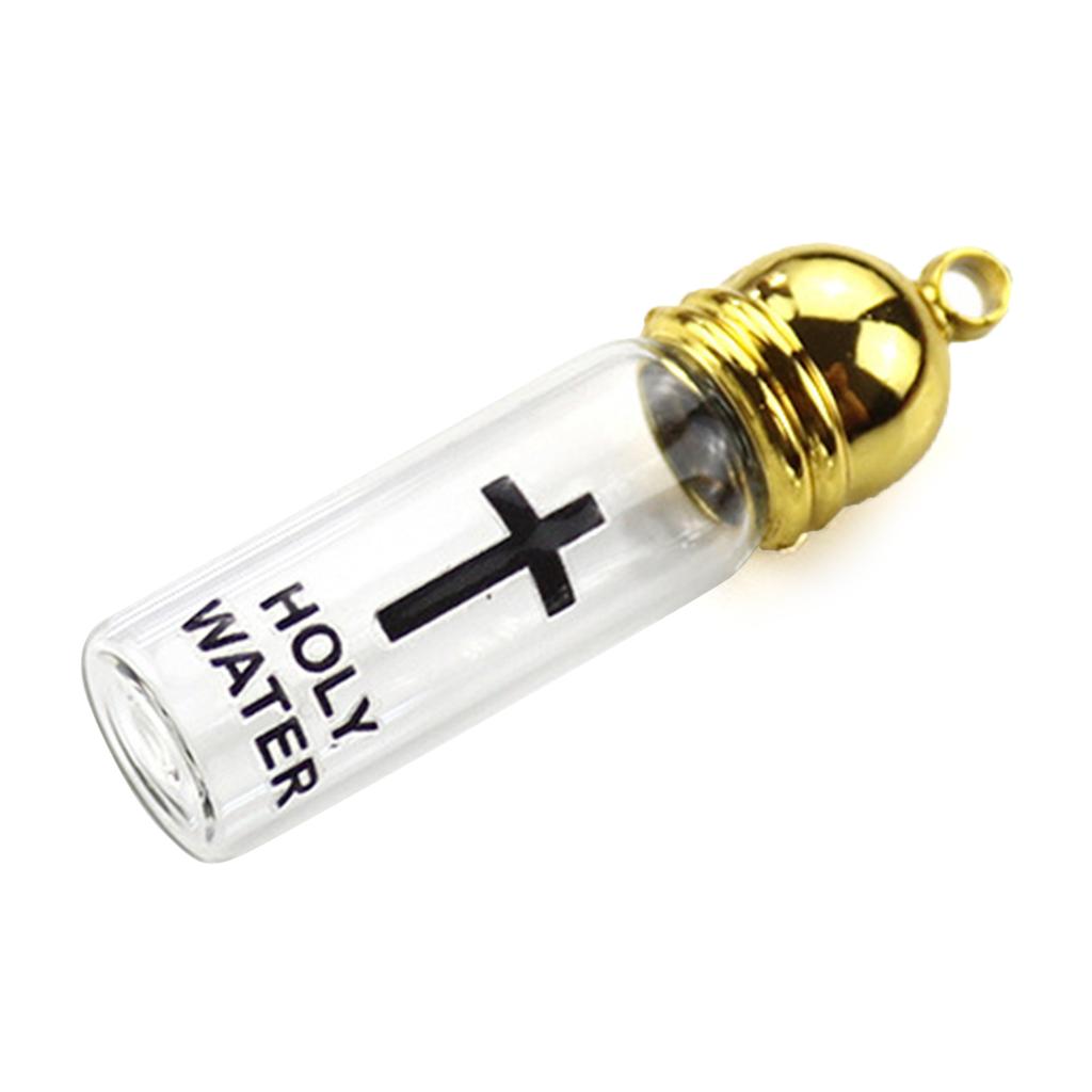 Elegant Holy Water Bottle Glass Holy Water Container Featuring Silver/Gold Color Lid For Spiritual Rituals Collectors