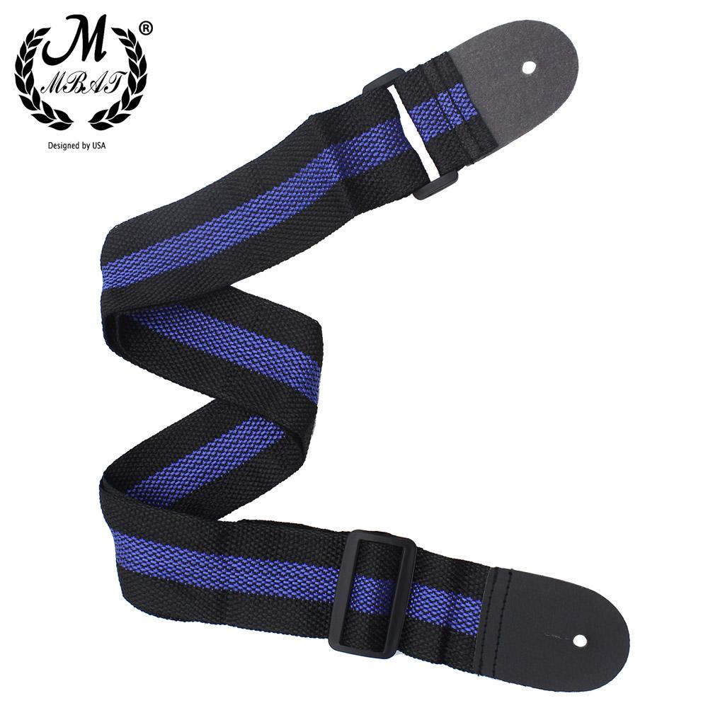 M MBAT GS-01 Striped Guitar Strap Adjustable Universal Guitar Strap Leather and Nylon Strap Guitar Parts and Accessories