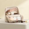 1 Pieza Bolsa de Maquillaje Vertical de Viaje de Cuero PU Premium - Multicompartimento, Gran Capacidad y Neceser Portátil