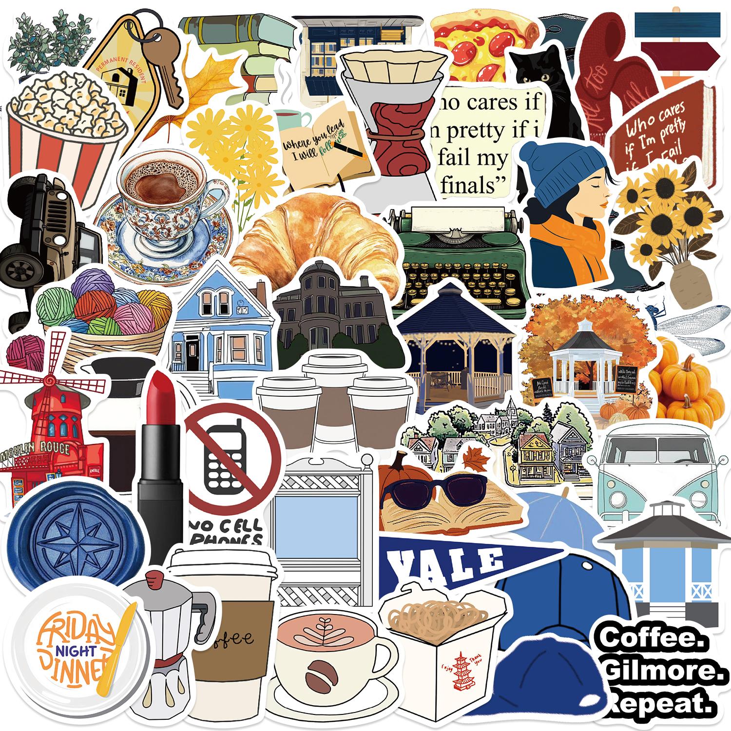 50PCS Gilmore Girls Aesthetics Stickers Cartoon Funny Graffiti Decals Luggage Motorcycle Gift Luggage Decorative Phone Sticker