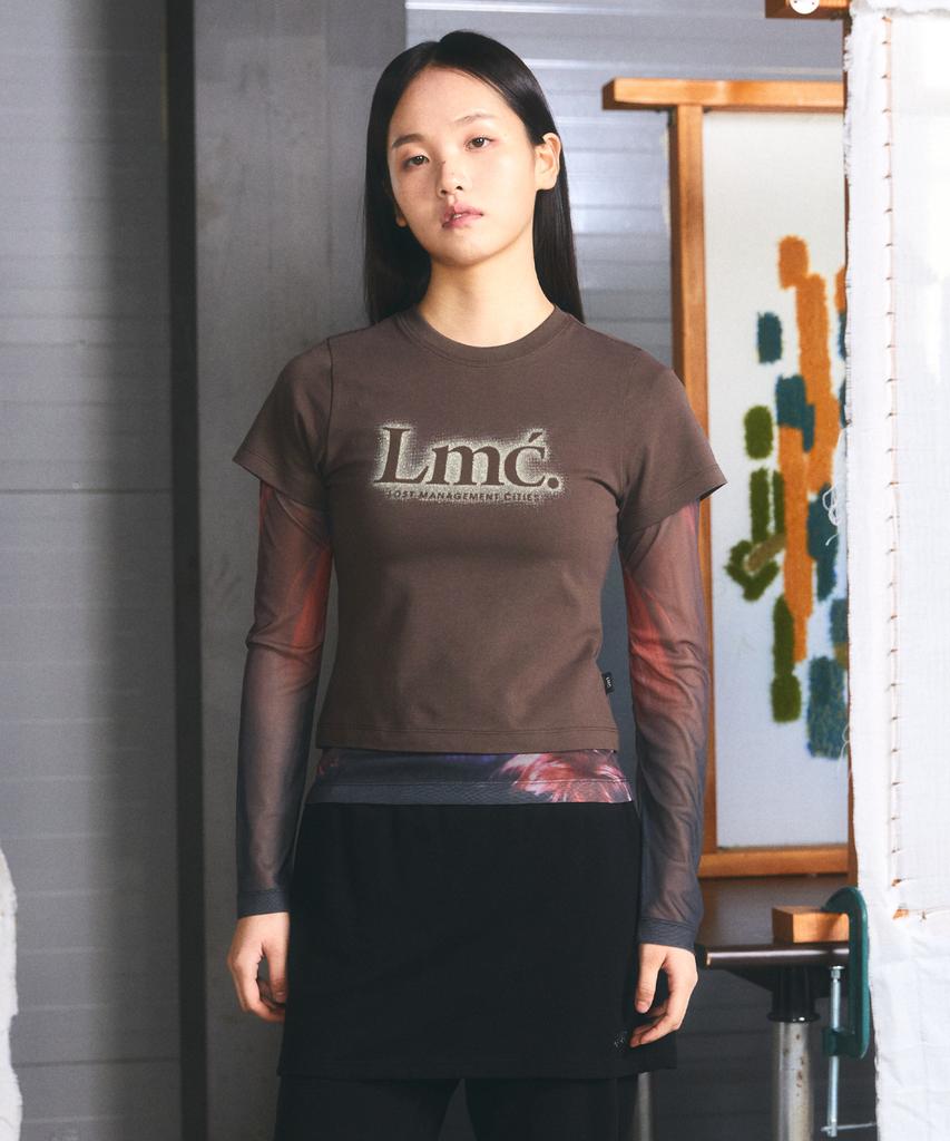 LMC Wm New Classic Logo Cropped Tee Brown