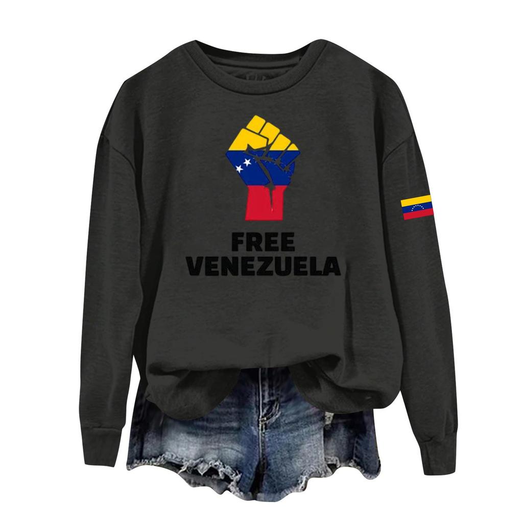 Damen bedruckter lässiger Sport-Kapuzenpullover mit langen Ärmeln und rundem Ausschnitt