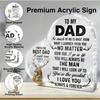 2D Flat Dad Gifts From Daughter Son, Father Gifts for Birthday Christmas Father's Day, Dad Clear Acrylic Sign Keepsake Gifts,   Acrylic Decor for