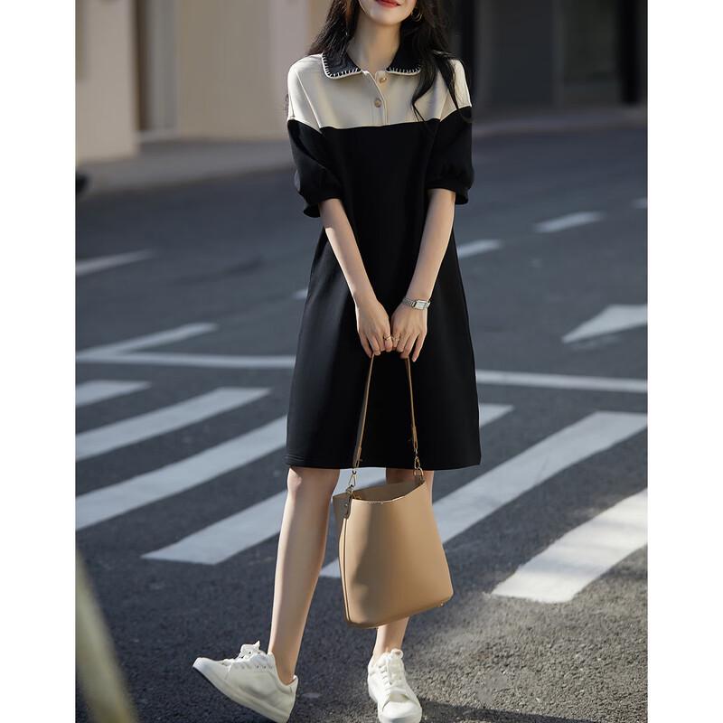 Demana Women s Three-Button Polo A-Line Dress M