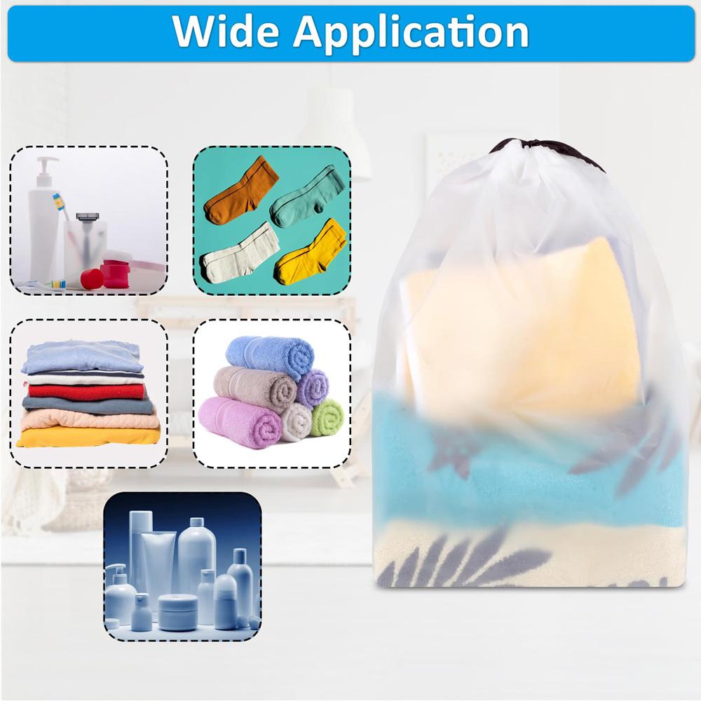 10/20 Portable Shoe Storage Drawstring Eco Storage Bag for Sundries Travel Makeup Bag Waterproof Transparent Plastic Storage Bag
