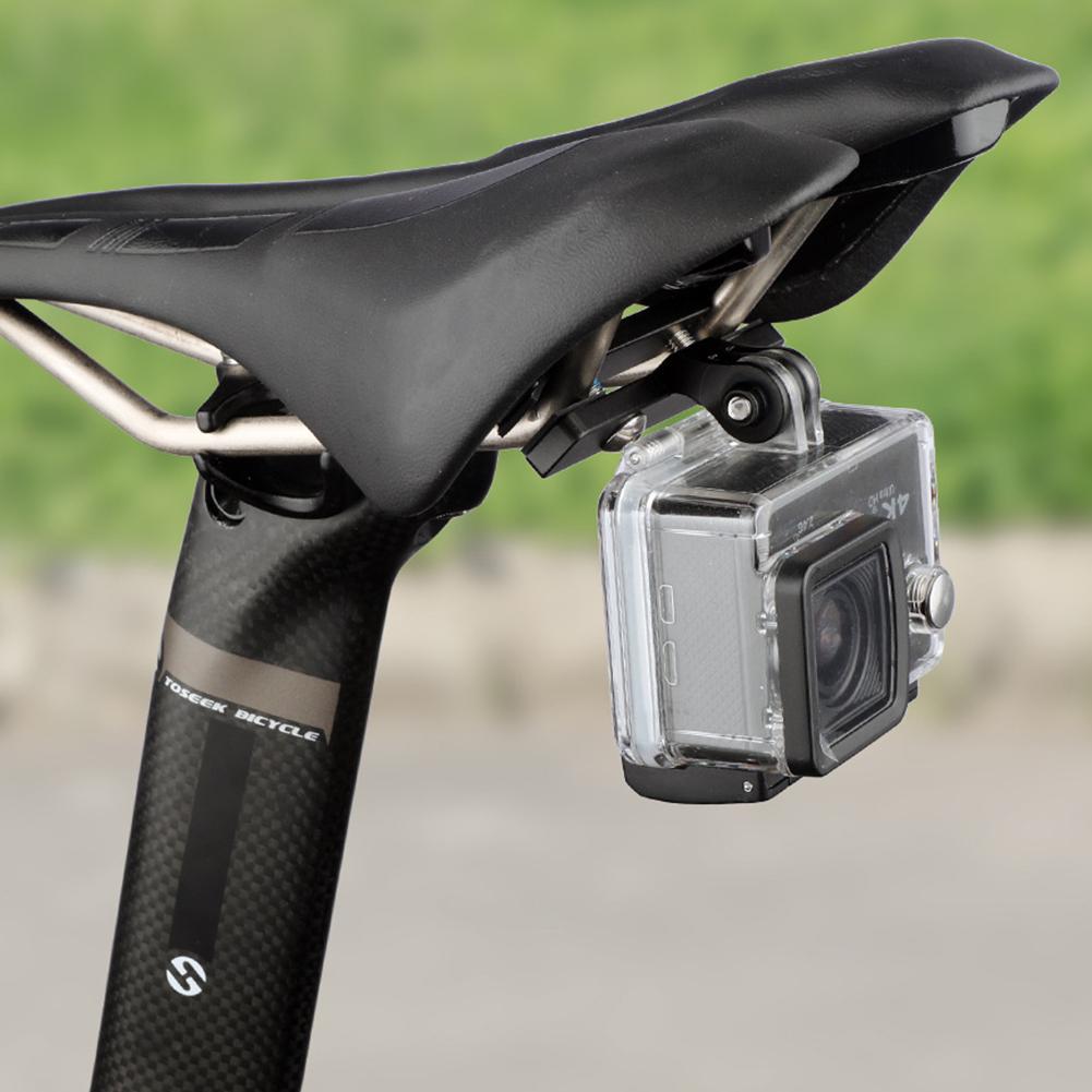 Soporte de Cámara de Acción para Sillín Aleación de Aluminio Adaptador de Soporte para Cámara de Acción Base Portafotos para Tija de Sillín de Bicicleta para Gopro Cámara de Acción de Bicicleta