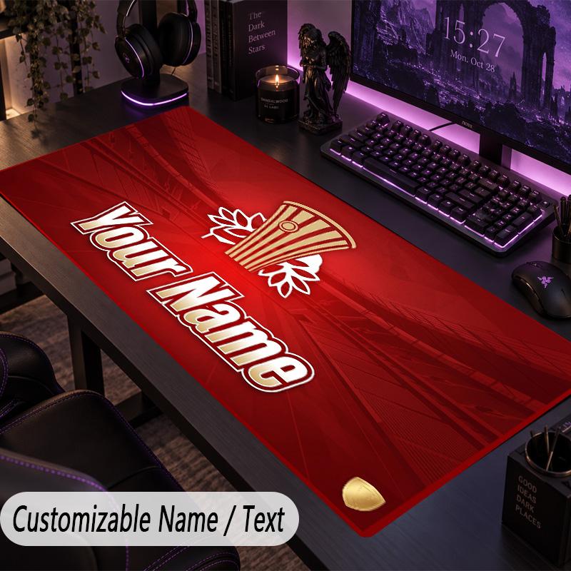 Custom Text Big Mousepad, Extended Desk Pad For Laptop Work GameOlympiacos