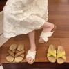 Fashion Summer Women Platform Open Toe Slippers Outdoor Cross Slip On Flats Slide Ladies Casual Beach Vacation Footwear