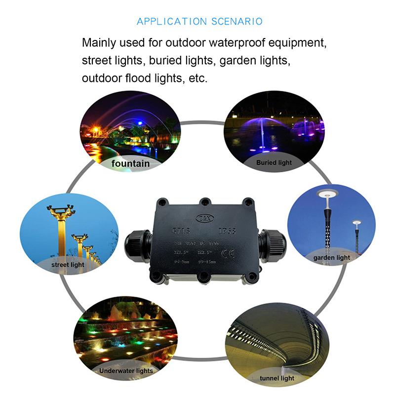 IP68 Wasserdichte Anschlussdose 2/3/4/5/6-Wege-Erdkabelverbinder Außen-Elektrokabelgehäuse für Gartenlandschaft Straßen-LED-Licht