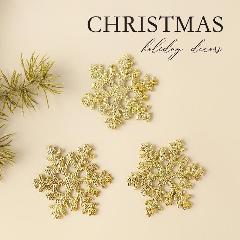 Christmas Snowflake Ornaments Pack With Gold Silver Red For Holiday Tree Decor