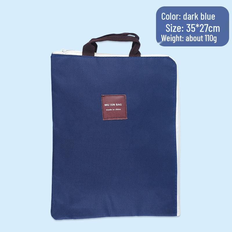 Multifunctional Large A4 Canvas Storage Bag with Zipper and Handles