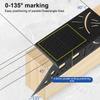 Multifunctional Locate Carpenter Angle Ruler 3D Miter Angle Measuring Tool Perforated Positioning Ruler 45 90 Degree Lines Ruler