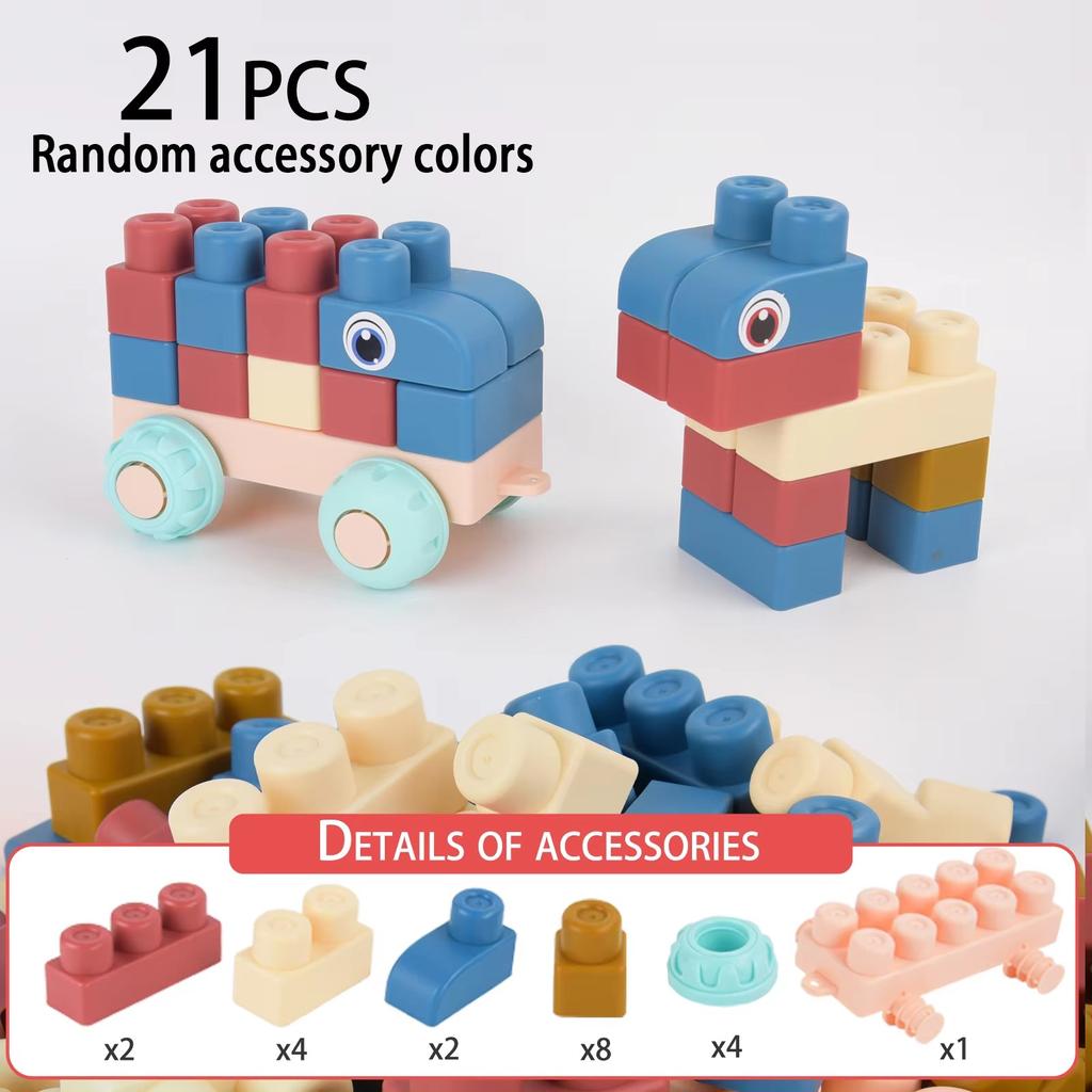 New Upgraded Early Education Puzzle Assembly Toy, Chewable And Boiled Large Soft Rubber Building Block, DIY Large Size Toy, Than