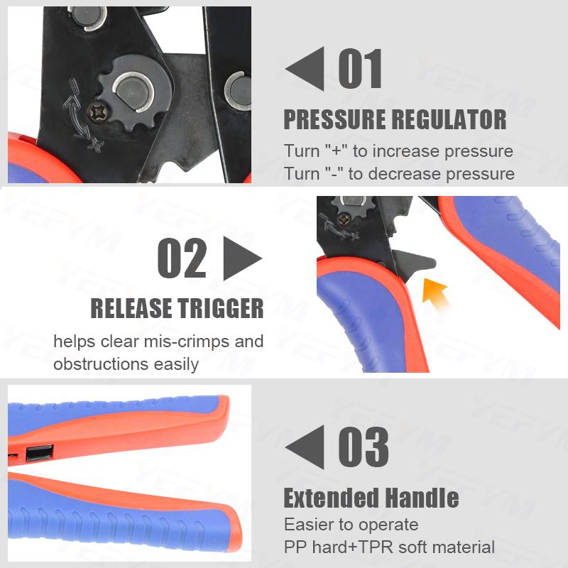 Crimping Tool For Insulated Electrical Connectors - Ratcheting Wire Crimper - Wire Crimp Tool 22-10 AWG(0.5-6mm)
