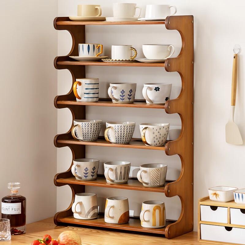 

Bamboo Dustproof Cup Organizer Rack