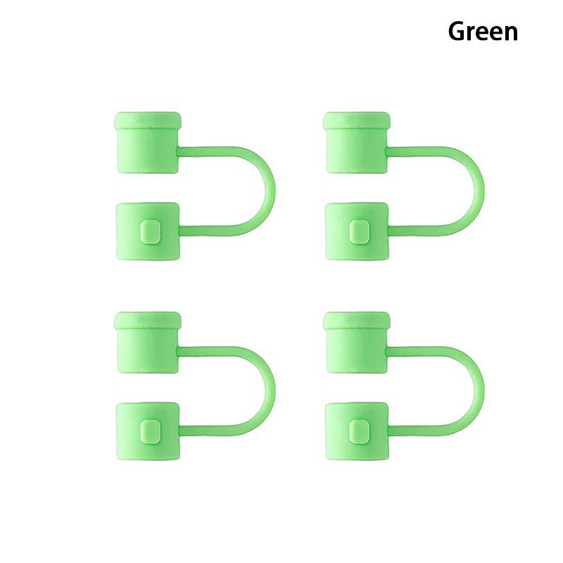 4Pcs Silicone Straw Tip Caps Reusable Dust-Proof Straws Covers Drinking Straw Tip Covers Straw Toppers Drinking Tool 8Mm Mini